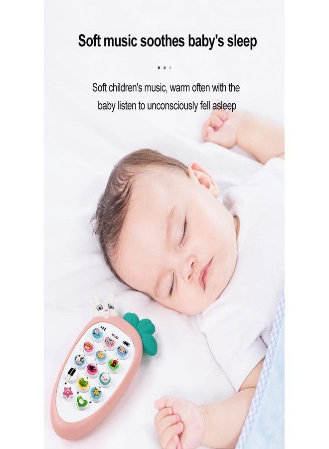 في جراسب لعبة هاتف محمول على شكل وجه أرنب لطيف من VGRASSP، بتصميم فجل، مناسبة للأطفال الصغار، مع موسيقى ونغمات رنين وأضواء - هدايا مثالية لحفلات أعياد الميلاد للبنات (أخضر فاتح) - Image 4